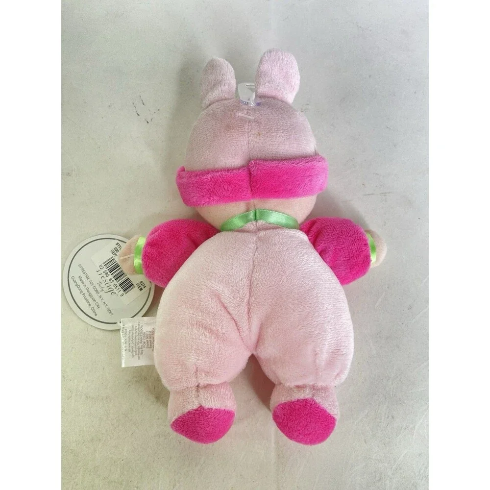 Prestige Baby Doll Lovey My First Easter Bunny Ears Pink Blonde Toy Rattle Plush